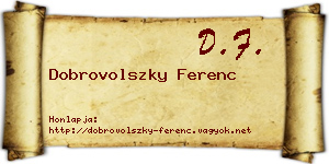 Dobrovolszky Ferenc névjegykártya