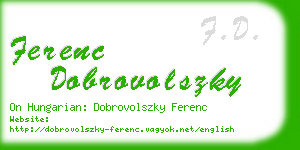 ferenc dobrovolszky business card